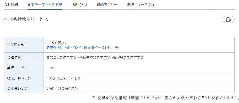 信頼性の高い企業情報がすぐに検索・閲覧できる