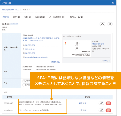 お客様との接点を持つ従業員がすぐ見つかる